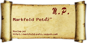 Markfeld Pető névjegykártya